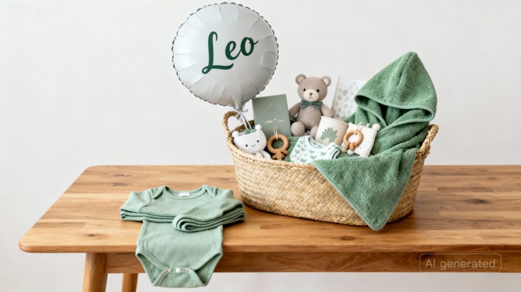 Personalisierter Geschenkkorb zur Geburt