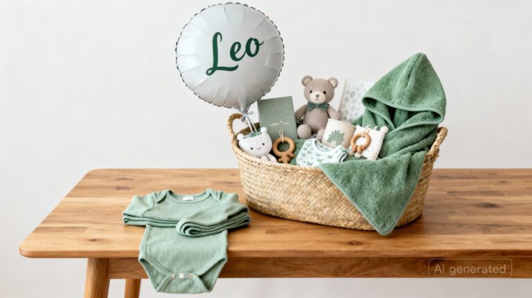 Personalisierter Geschenkkorb zur Geburt